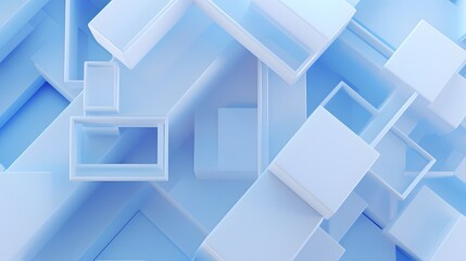 Fototapeta premium 3d rendering of white and blue abstract geometric background. Scene for advertising, technology, showcase, banner, game, sport, cosmetic, business, metaverse. Sci-Fi Illustration. Product display