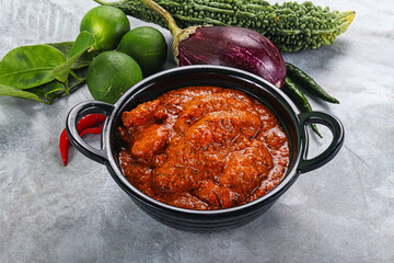 Indian cuisine - butter chicken with sauce