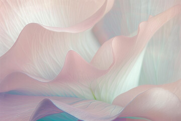 close-up of a delicate white with soft pink petal with intricate vein patterns on a soft, light background