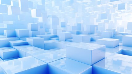 Obraz premium 3d rendering of white and blue abstract geometric background. Scene for advertising, technology, showcase, banner, game, sport, cosmetic, business, metaverse. Sci-Fi Illustration. Product display