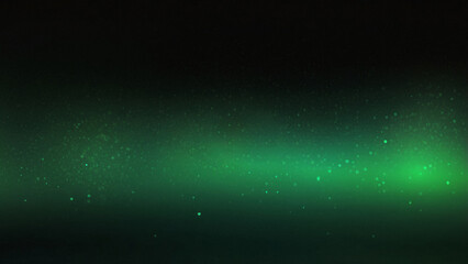 Fototapeta premium A dark green to black gradient, simulating a cosmic nebula or aurora borealis, the image contains soft waves and diffuse luminous particles, creating a sense of depth and space atmosphere