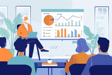 Financial planner conducting a retirement workshop for young professionals emphasizing early savings and investment strategies