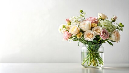 Obraz premium Bouquet of Roses in Glass Vase.