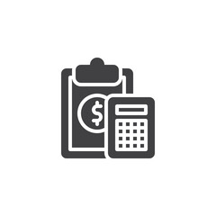 Clipboard with a calculator vector icon