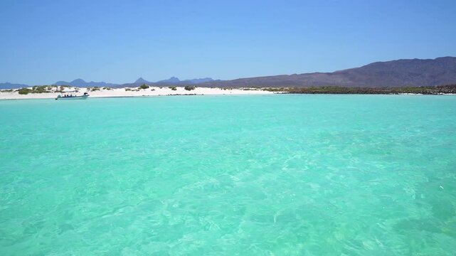 Crystal clear water on a beautiful white sand beach, Isla Coronado, Baja California Sur, Mexico