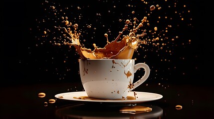 Close-up of coffee in cup against white background,Italy