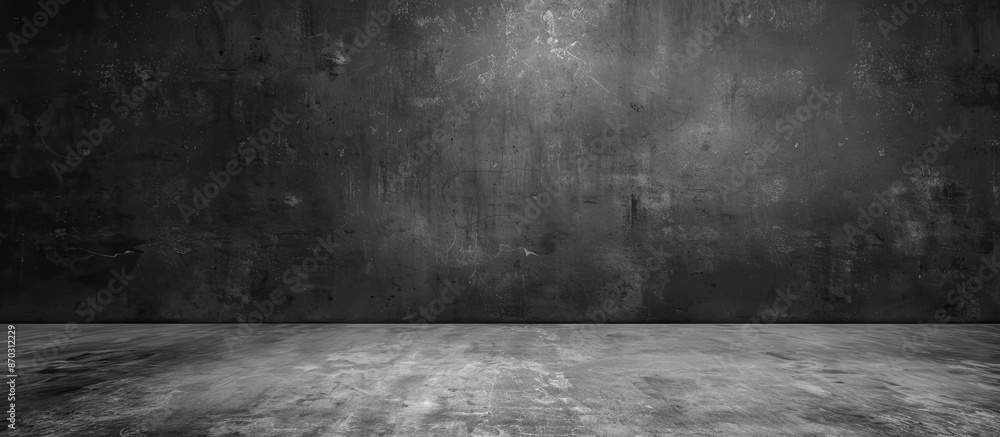 Aufkleber dark and gray abstract cement wall and studio room,basement interior texture for display products,wa