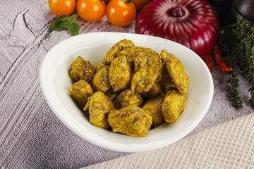 Indian cuisine curry chicken fillet