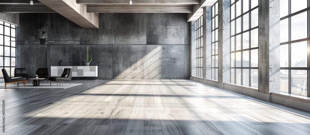 Aufkleber interior concept design with creative copy space image and ample natural light in an empty room.