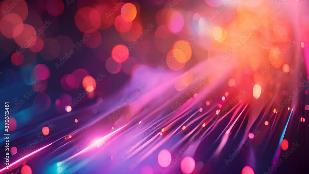 Poster Bokeh with sharp lines in a geometric abstract