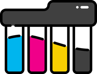 Cartridge ink printer line icon