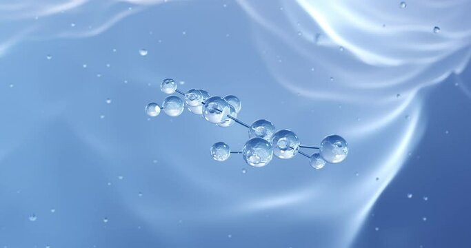 Terephthalic acid rotating molecular structure, 3d model of molecule, precursor polyester pet, looped video