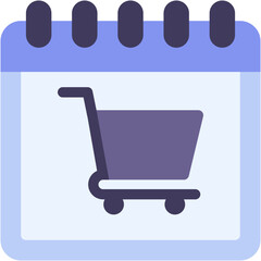 Vector Icon Shopping Cart, Calendar, Time And Date, Sale, Shopping