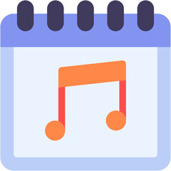 Vector Icon Music, Calendar, Time And Date, Musical Note, Song