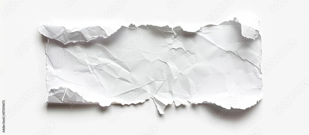 Poster a torn white paper with isolated copy space image on a white background.