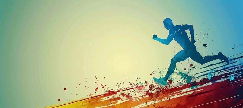 sportsman illustration on blue background