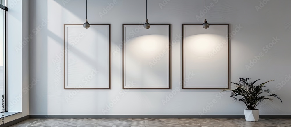 Leinwandbilder blank frame with wall in gallery. with copy space image. place for adding text or design