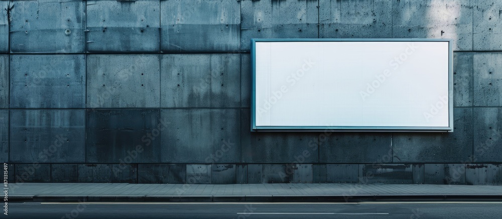 Poster street wall with a large blank billboard and banners for your text on a copy space image.