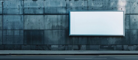 Street wall with a large blank billboard and banners for your text on a copy space image.