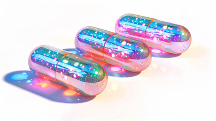 colorful of drug isolated on white background