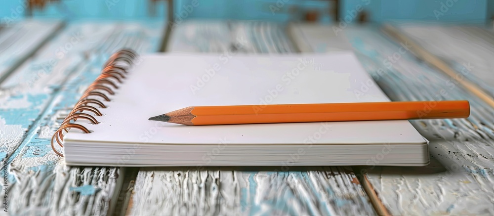 Poster Notebook with a pencil in a copy space image.