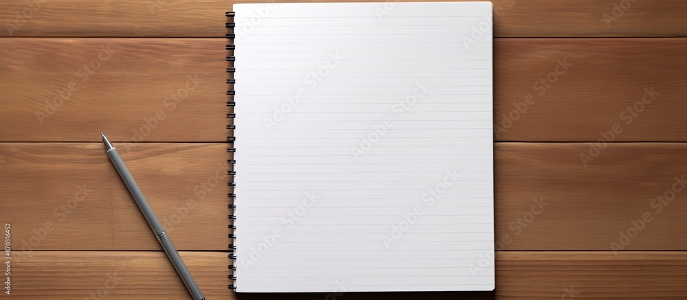 Poster blank notepad and pen, with copy space image.