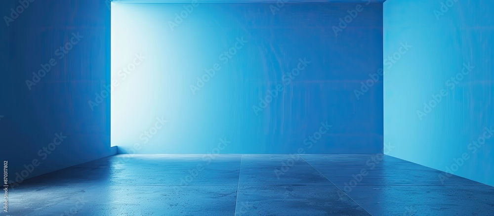 Leinwandbilder Blue empty room studio gradient used for background and display your product. with copy space image. Place for adding text or design