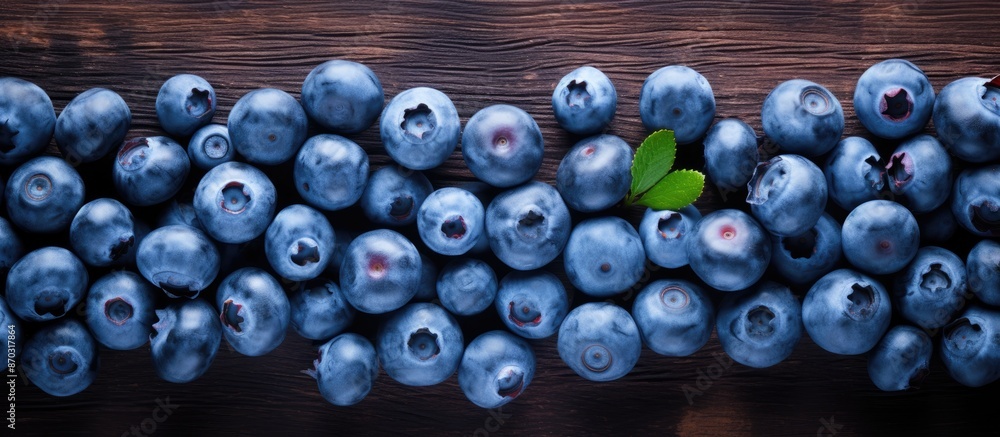 Aufkleber Top view of fresh and delicious blueberries creating a copy space image.