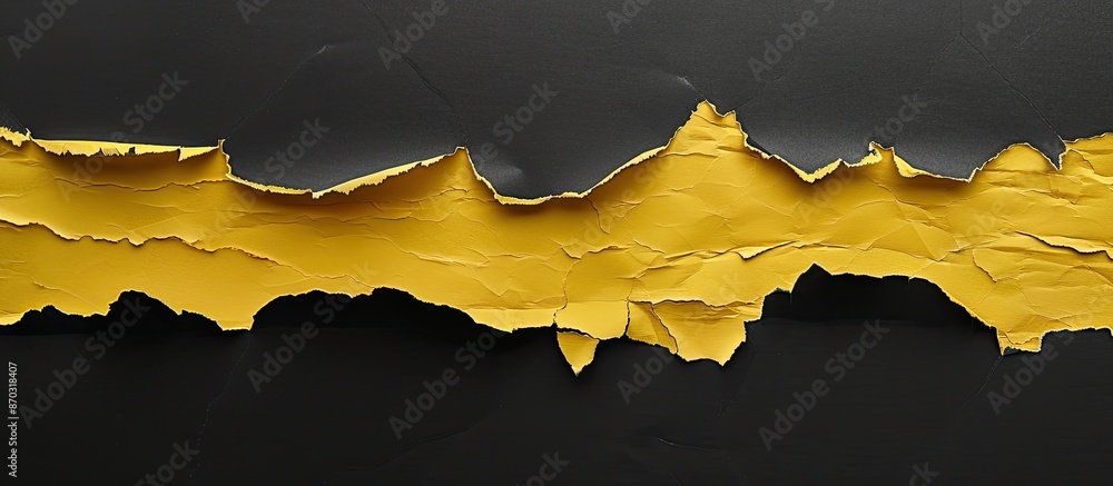 Aufkleber yellow torn paper against a black backdrop with copy space image.