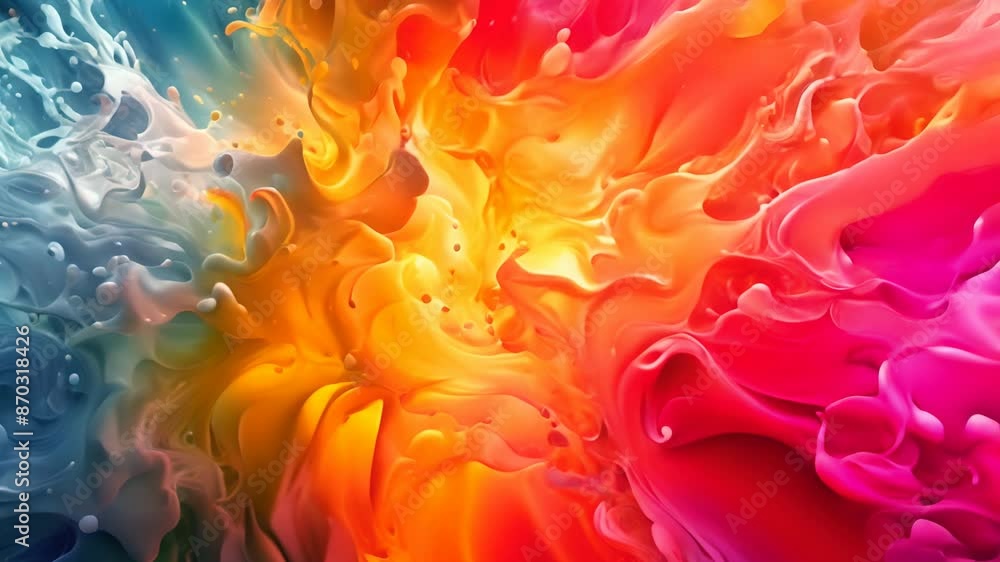 Poster an energizing burst of colors in a luminous liquid gradient