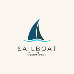 sail boat logo design vector illustration.