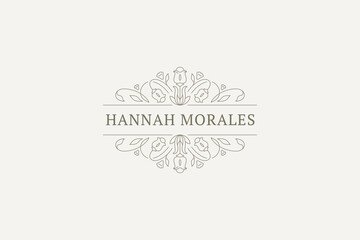 Flourish botanical luxury line logo monogram for fashion boutique design template vector