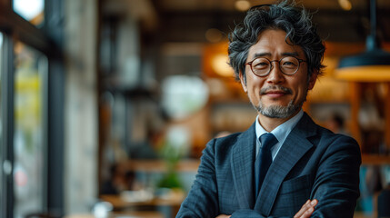 Obraz premium Asian businessman smiling