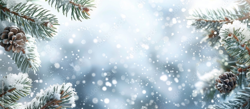 Poster winter-themed background for christmas and new year greetings with copy space image for a festive ca