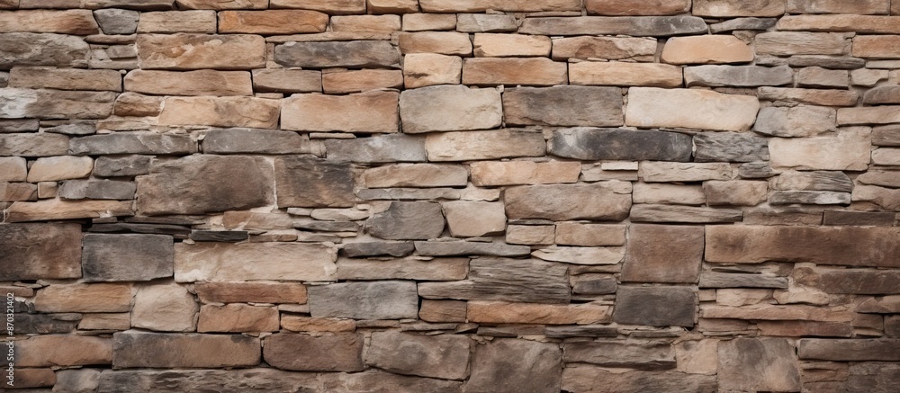 Aufkleber Old building's wall surface with stone texture, creating an appealing backdrop for a copy space image.