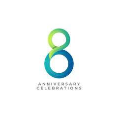 8th anniversary logo design template