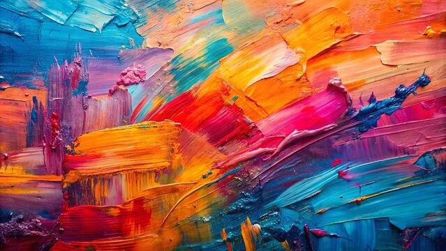 Oil Painting. Abstract Art Background. Multicolor Texture.