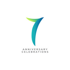 7th anniversary logo design template