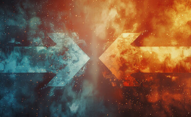 Two arrows pointing in opposite directions, symbolizing contrasting forces