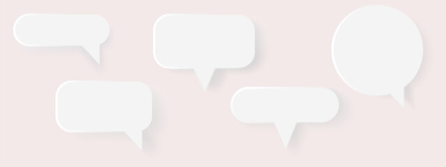 Set of blank bubble speech isolated on background. Speak bubble text, chatting box, message box. Blank empty vector white speech bubbles with shadows