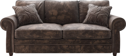 Brown couch sofa sticker transparent background PNG clipart