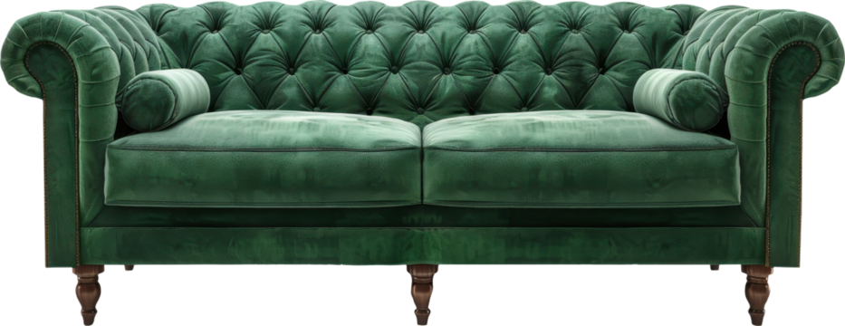 Green couch sofa sticker transparent background PNG clipart