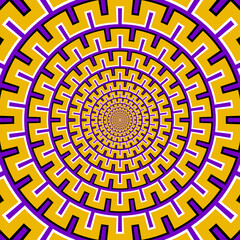 Circular pattern with toothed rings. Abstract background that creates the illusion of optical expansion.