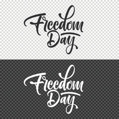 freedom day lettering clipart element design