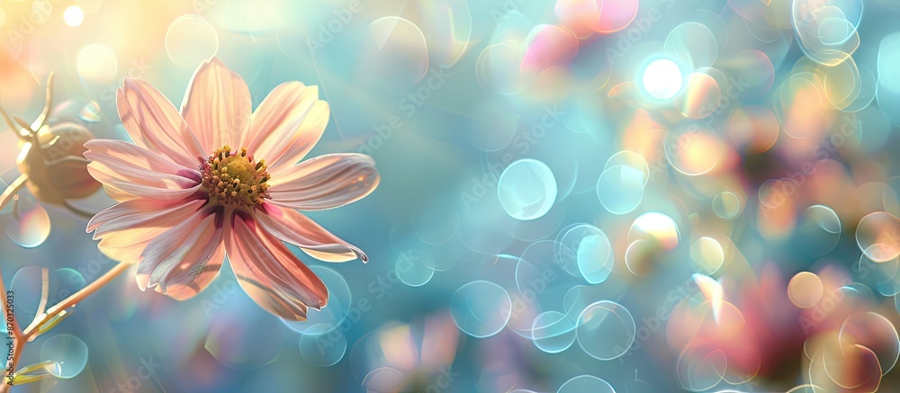 Fototapete soft focus flower on blurred bokeh background with copy space image.