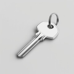 Close up of lock and keys on blank background