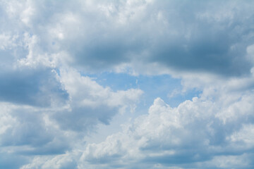 Clouds in the daytime sky during a blue summer day in the tropical area of ​​Thailand.