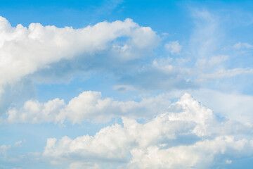 Clouds in the daytime sky during a blue summer day in the tropical area of ​​Thailand.