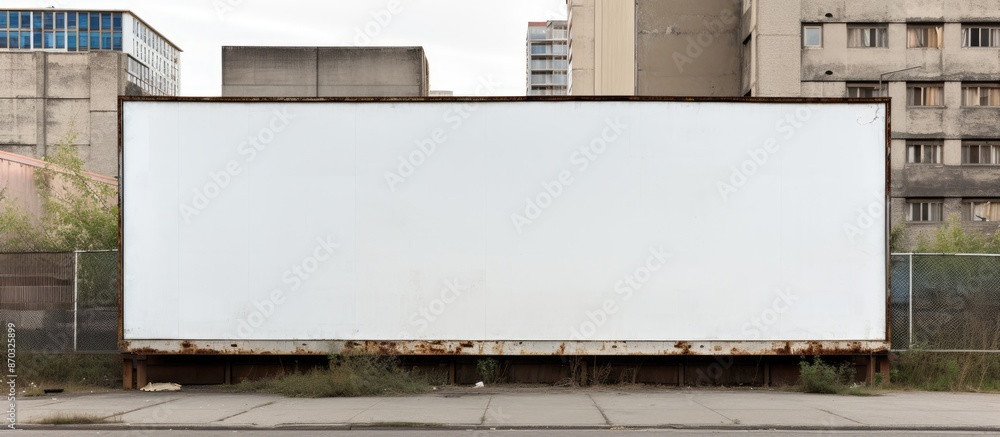 Poster billboard on a street wall with space for your own text in banners and other elements for a copy spa