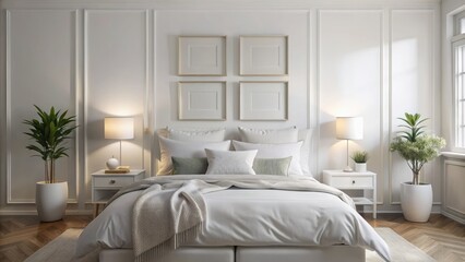 Bright And Airy Bedroom With Neutral Colors And Plants